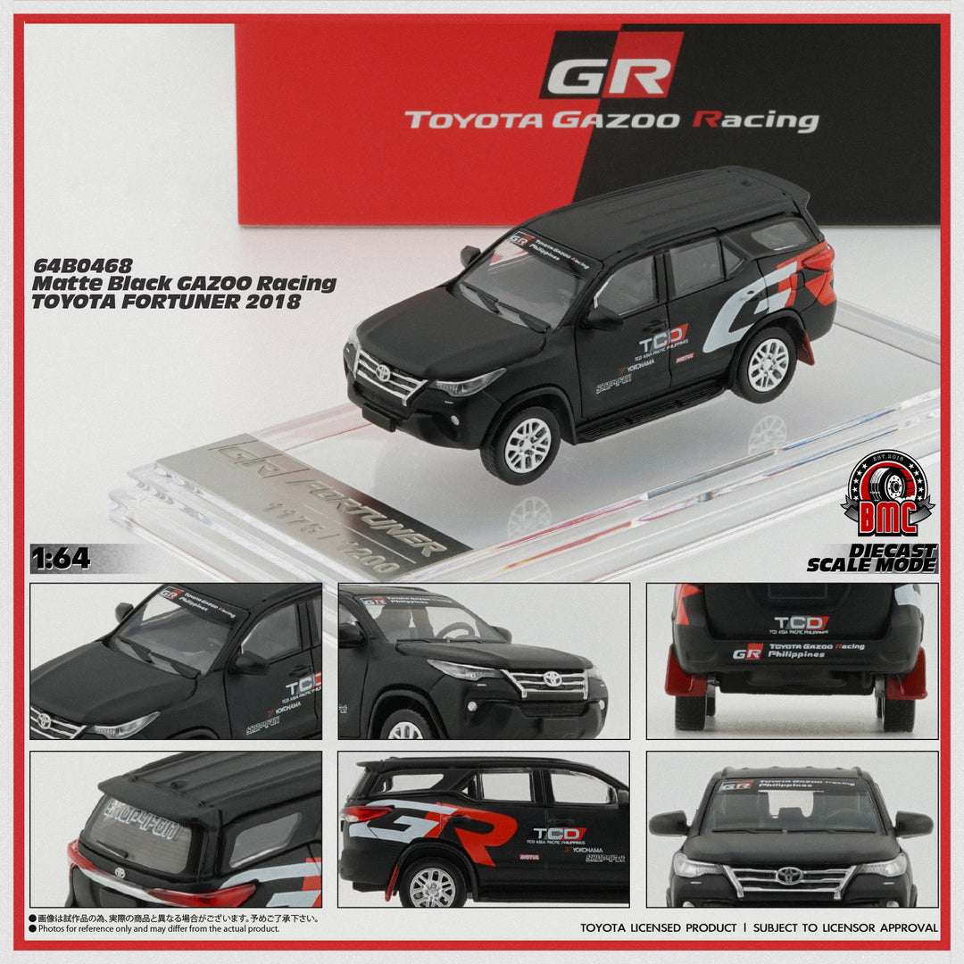 [Preorder] BM Creations 1:64 Toyota Fortuner 2018 - Matte Black - GR Racing (RHD) -S4F 64B0468