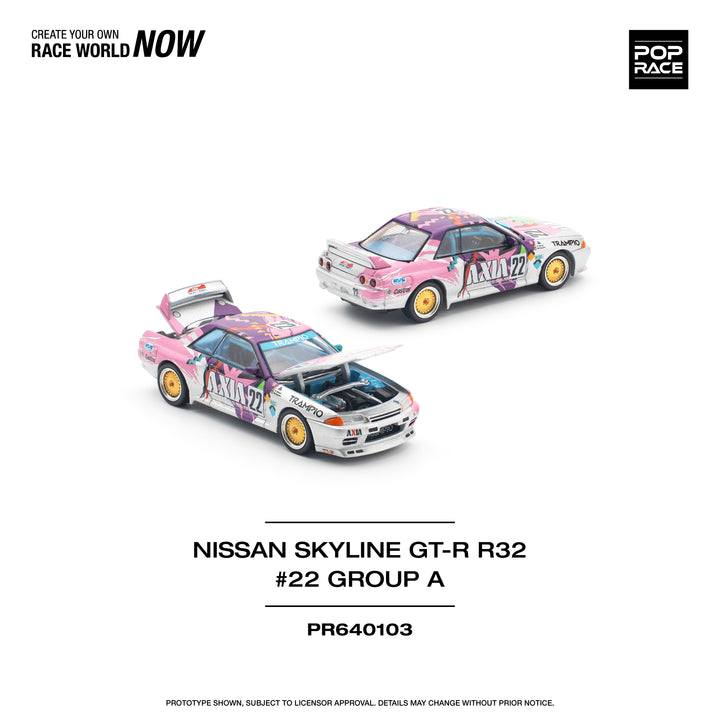 [Preorder] POPRACE 1:64 NISSAN SKYLINE GT-R R32 #22 AXIA GROUP A