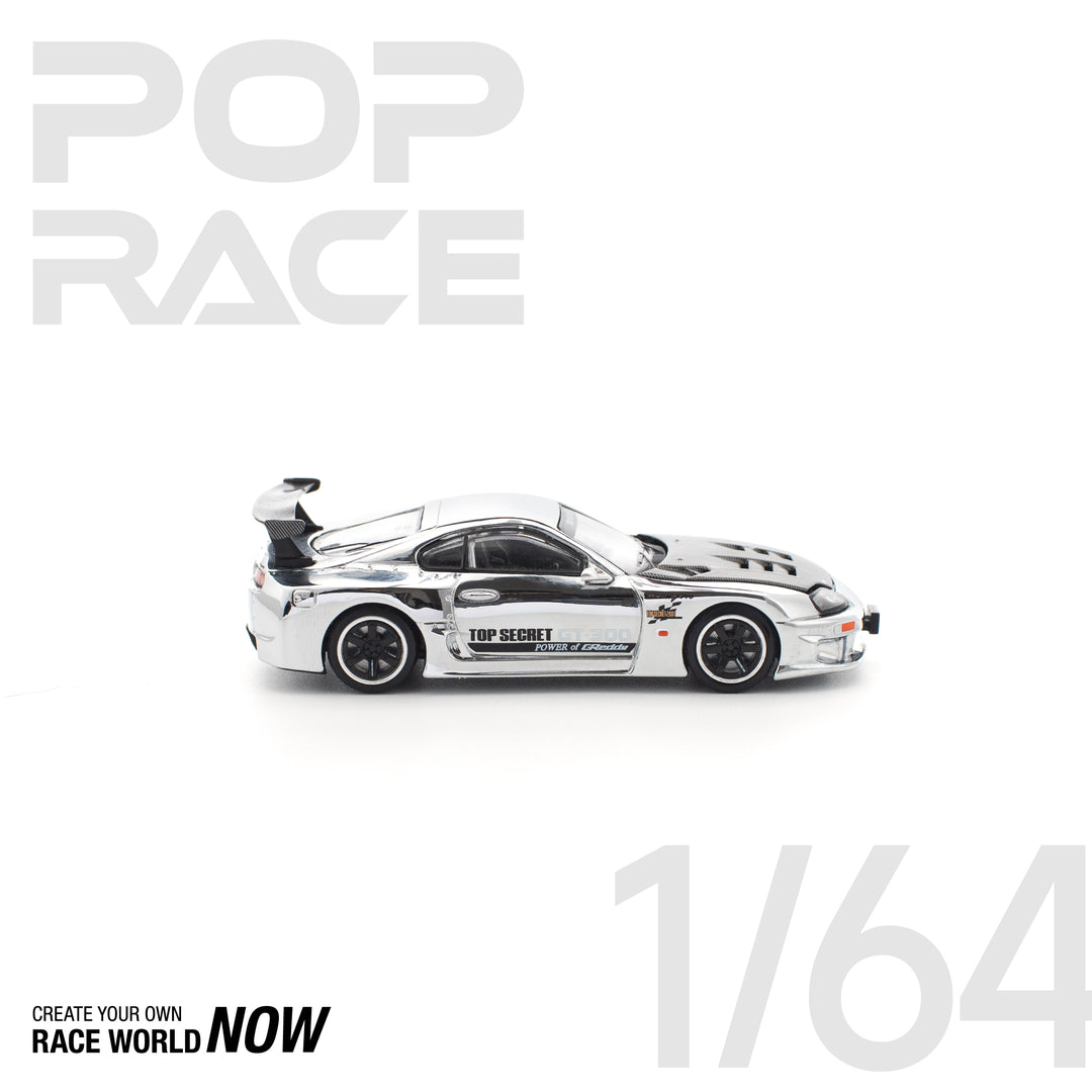 [Preorder] POPRACE 1:64 Top Secret GT300 Supra - Silver Chrome PR640325