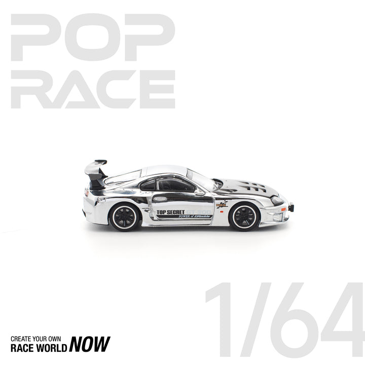 [Preorder] POPRACE 1:64 Top Secret GT300 Supra - Silver Chrome PR640325