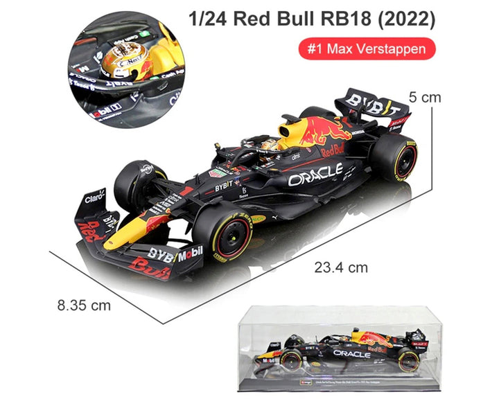 [Preorder] Bburago 1:24 Race F1 Oracle Red Bull RB18 2022 #1 Max Verstappen with Showcase