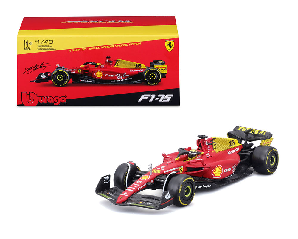 Bburago 1:43 2022 Ferrari Italian GP Monza #16 Charles Leclerc – Ferrari F1-75