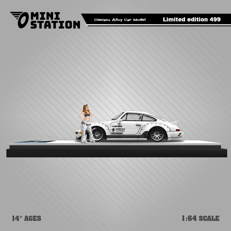 [Preorder] Mini Station 1:64 Porsche RWB 964 Ducktail SAMURAI White