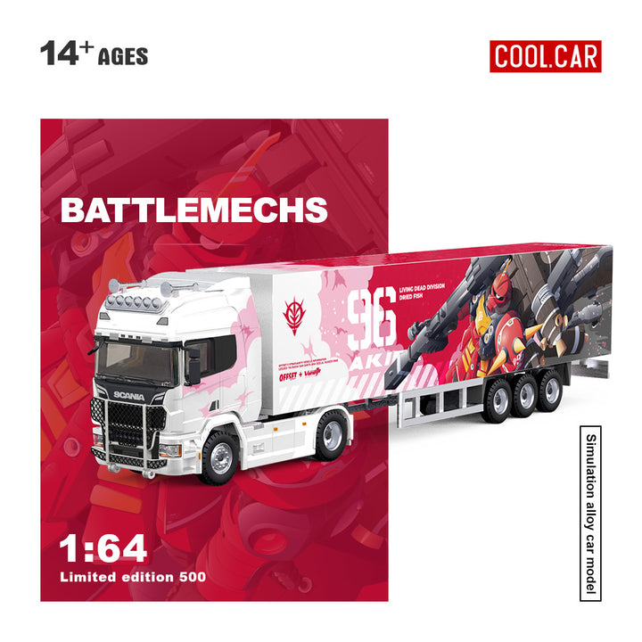 [Preorder] Cool Car 1:64 Scania Container Truck -RX-78 Pink Mecha Livery CC644023