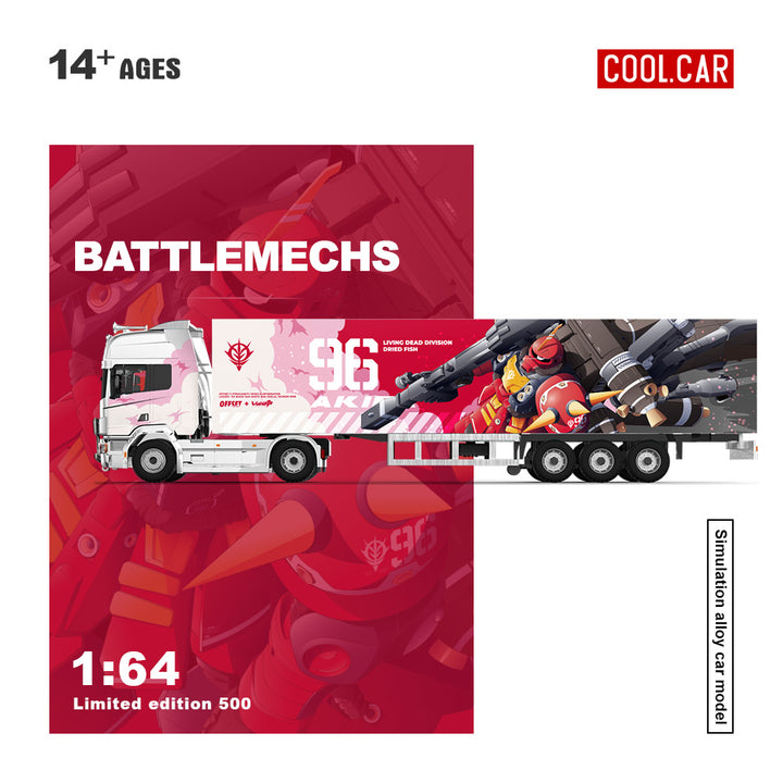 [Preorder] Cool Car 1:64 Scania Container Truck -RX-78 Pink Mecha Livery CC644023