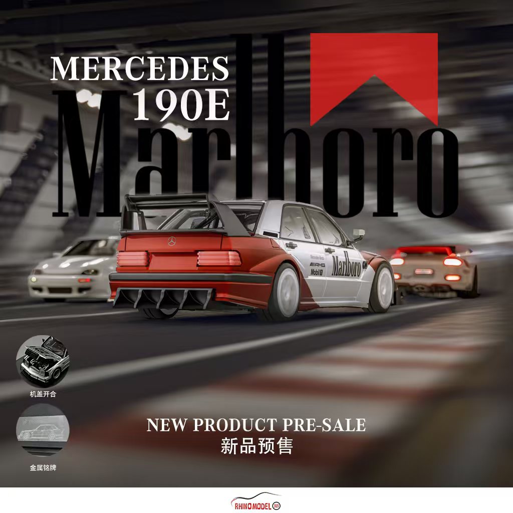 [Preorder] Rhino Model 1:64 Benz MERCEDES W201 190E (2 Colours)