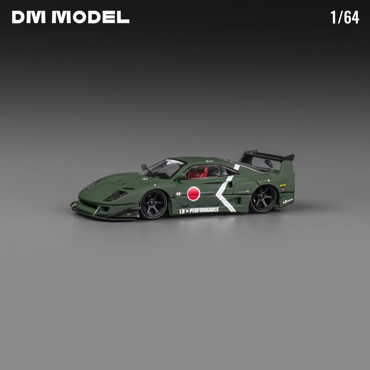 DM Model 1:64 LB F40 Zero Green – Horizon Diecast
