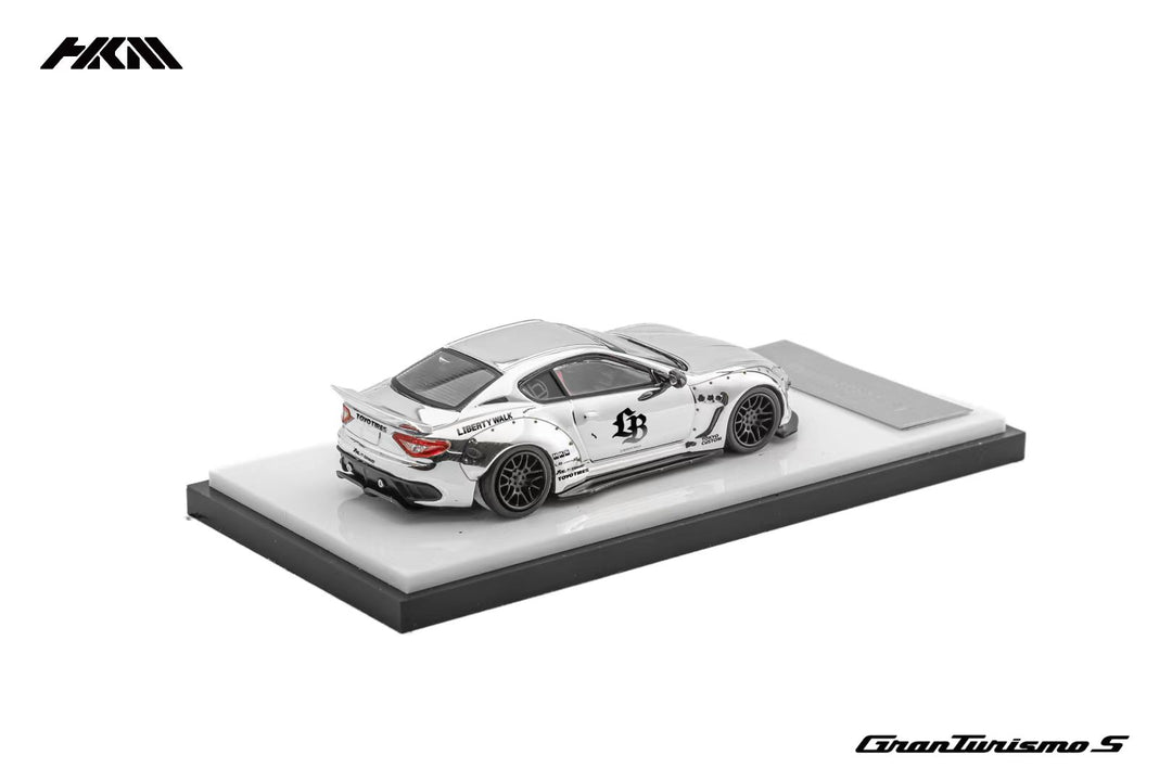 HKM 1:64 Maserati GranTurismo 1st Gen Mk1 Sport GTS M145 LBWK Chrome Silver