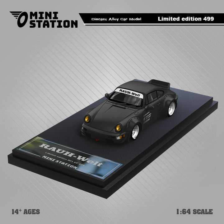 [Preorder] Mini Station 1:64 Porsche RWB 964 Ducktail SAMURAI Black