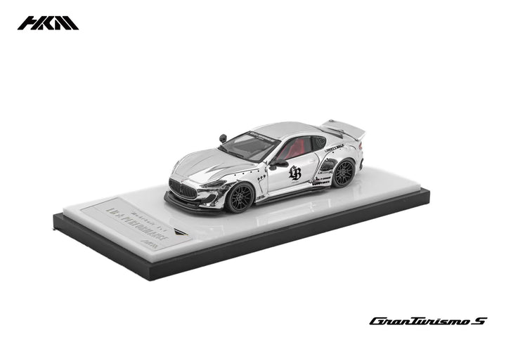 HKM 1:64 Maserati GranTurismo 1st Gen Mk1 Sport GTS M145 LBWK Chrome Silver