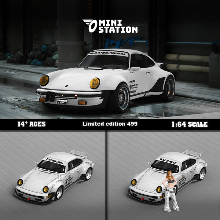 [Preorder] Mini Station 1:64 Porsche RWB 964 Ducktail SAMURAI White