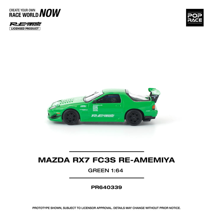 [Preorder] POPRACE 1:64 MAZDA RX7 (FC3S) RE-AMEMIYA GREEN PR640339