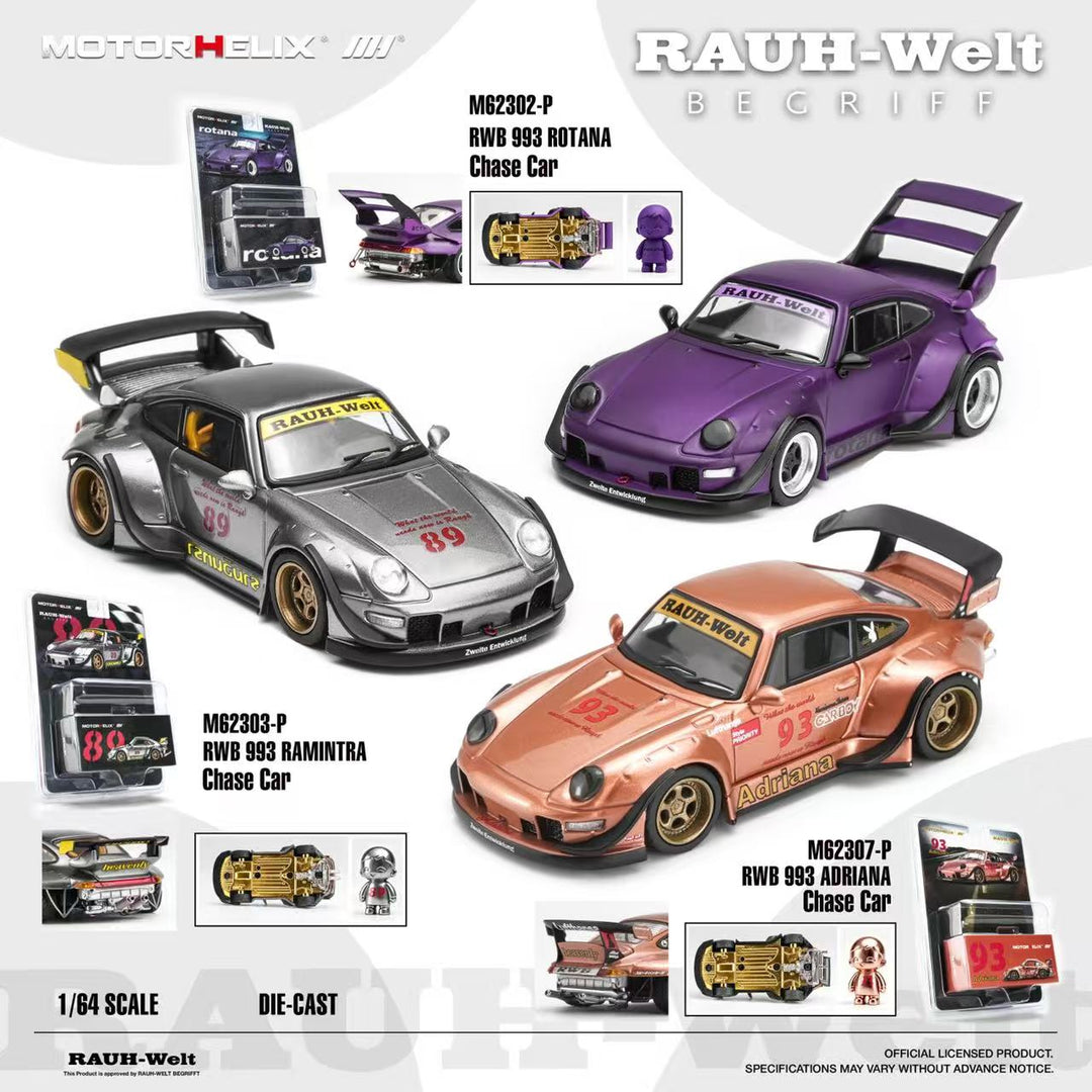 [Preorder] MOTORHELIX 1:64 Porsche RWB 993 (3 Colours) M62302-P/ M62303-P/ M62307-P