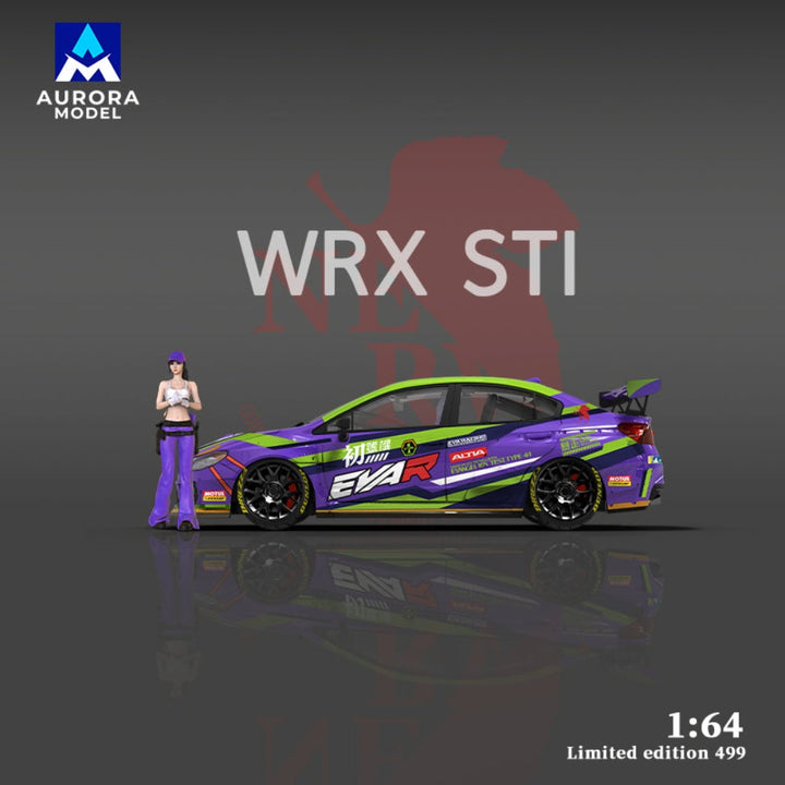 Aurora Model 1:64 Subaru WRX STI - EVA LIVERY PURPLE