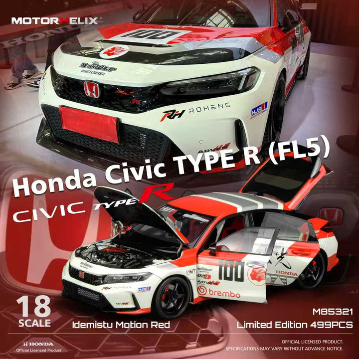 [Preorder] MOTORHELIX 1:18 Honda Civic TYPE R (FL5) (2 Colours) M85321/M85322