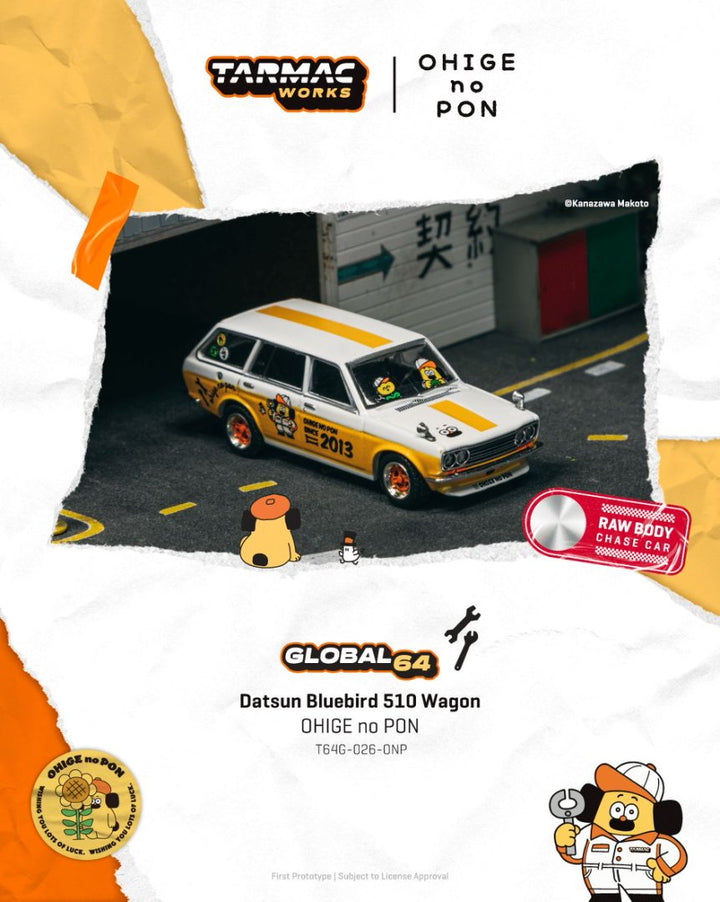[Preorder] Tarmac Works 1:64 Datsun Bluebird 510 Wagon OHIGE no PON T64G-026-ONP