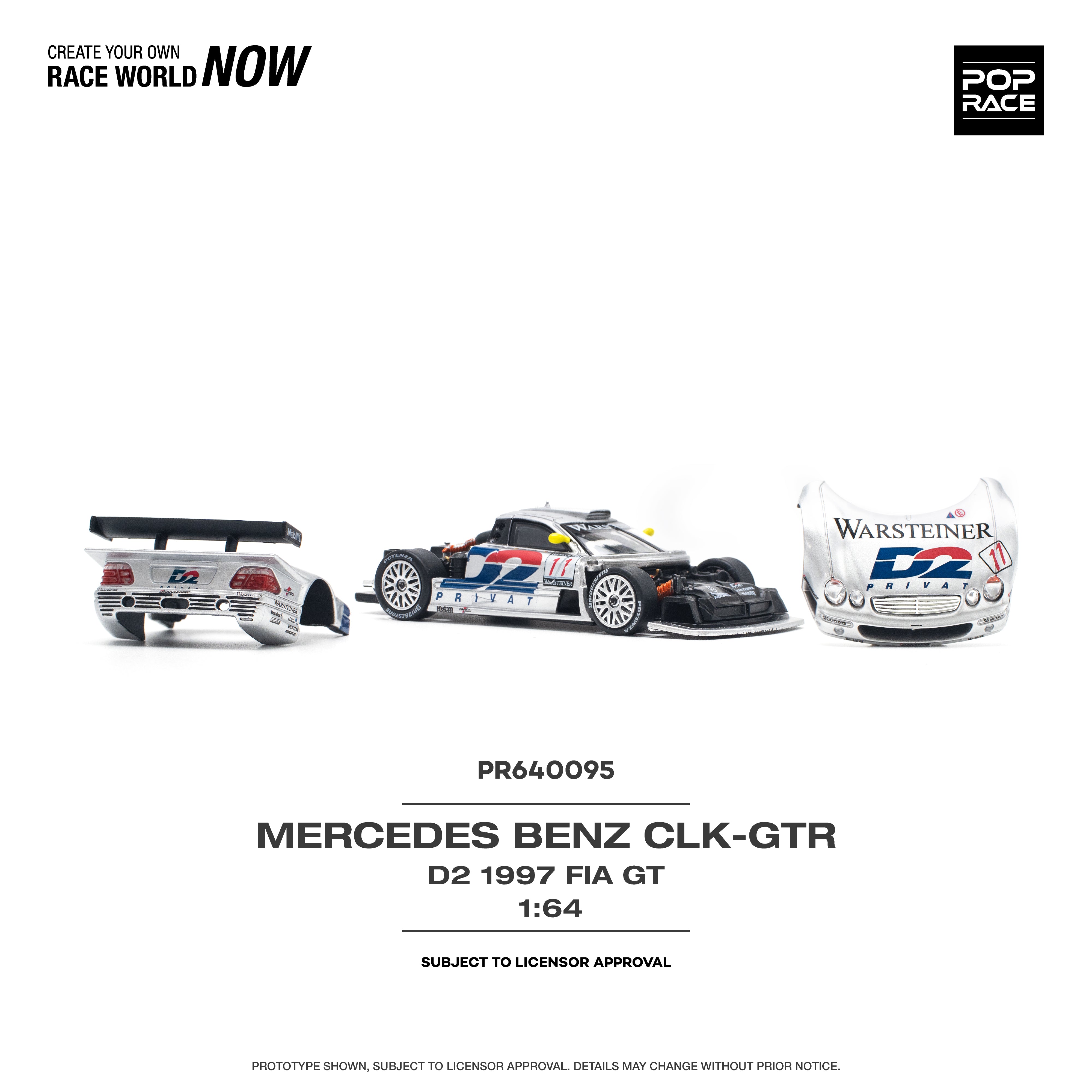 POPRACE 1:64 MERCEDES-BENZ CLK AMG GTR 1997 FIA GT D2 PRIVAT