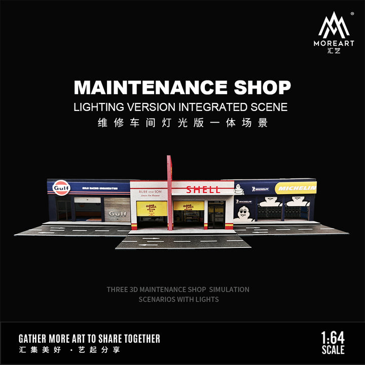 MoreArt 1:64 Maintenance Shop Lighting Version Integrated Scene (3 Variants)