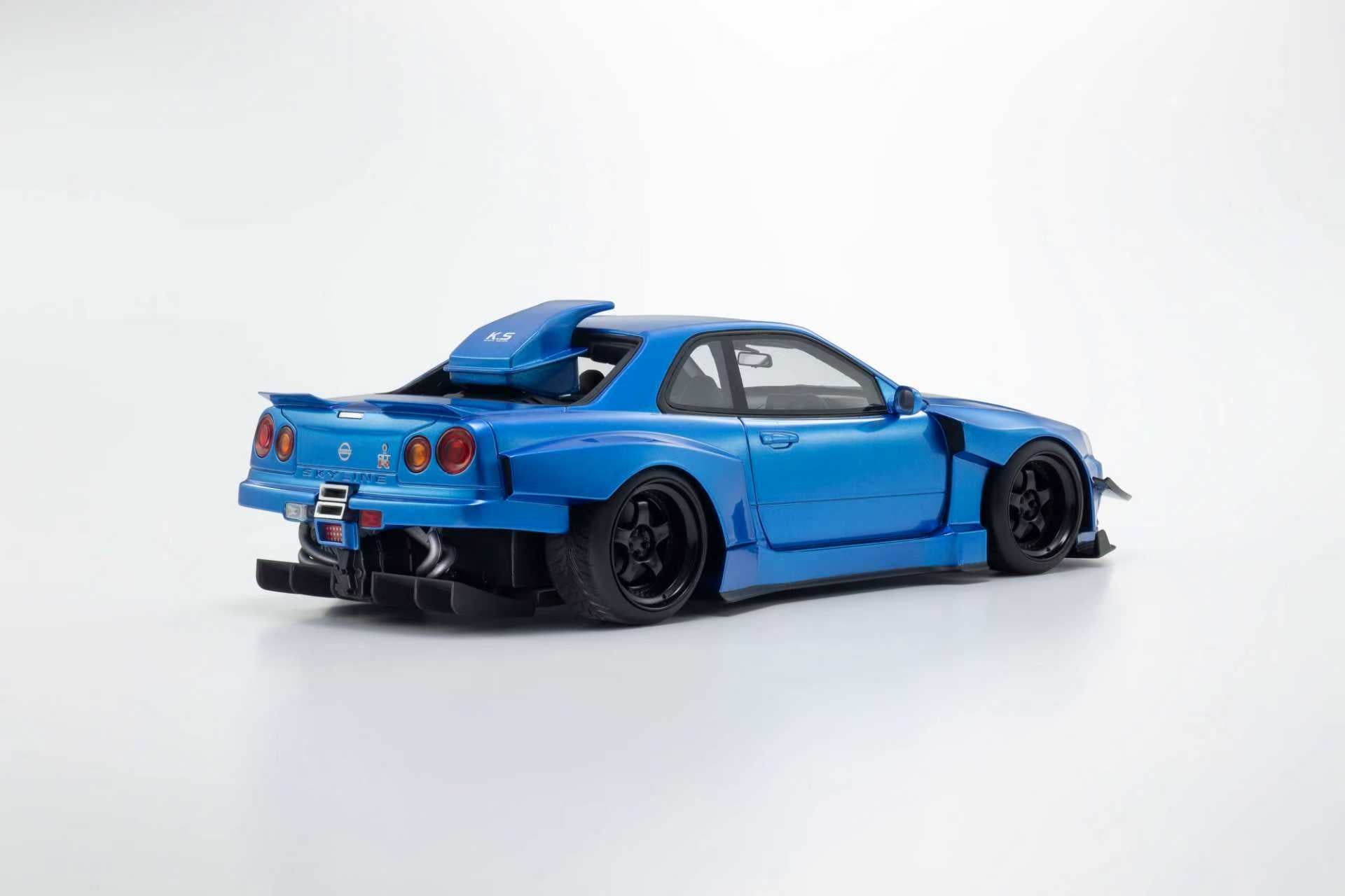 Preorder] Kyosho 1:18 Nissan Skyline GT-R (R34) Khyzyl Saleem Blue