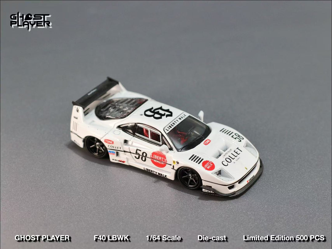 [Preorder] Ghost Player 1:64 LBWK Ferrari F40 - White #58 livery