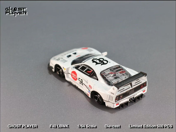 [Preorder] Ghost Player 1:64 LBWK Ferrari F40 - White #58 livery