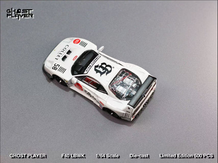 [Preorder] Ghost Player 1:64 LBWK Ferrari F40 - White #58 livery
