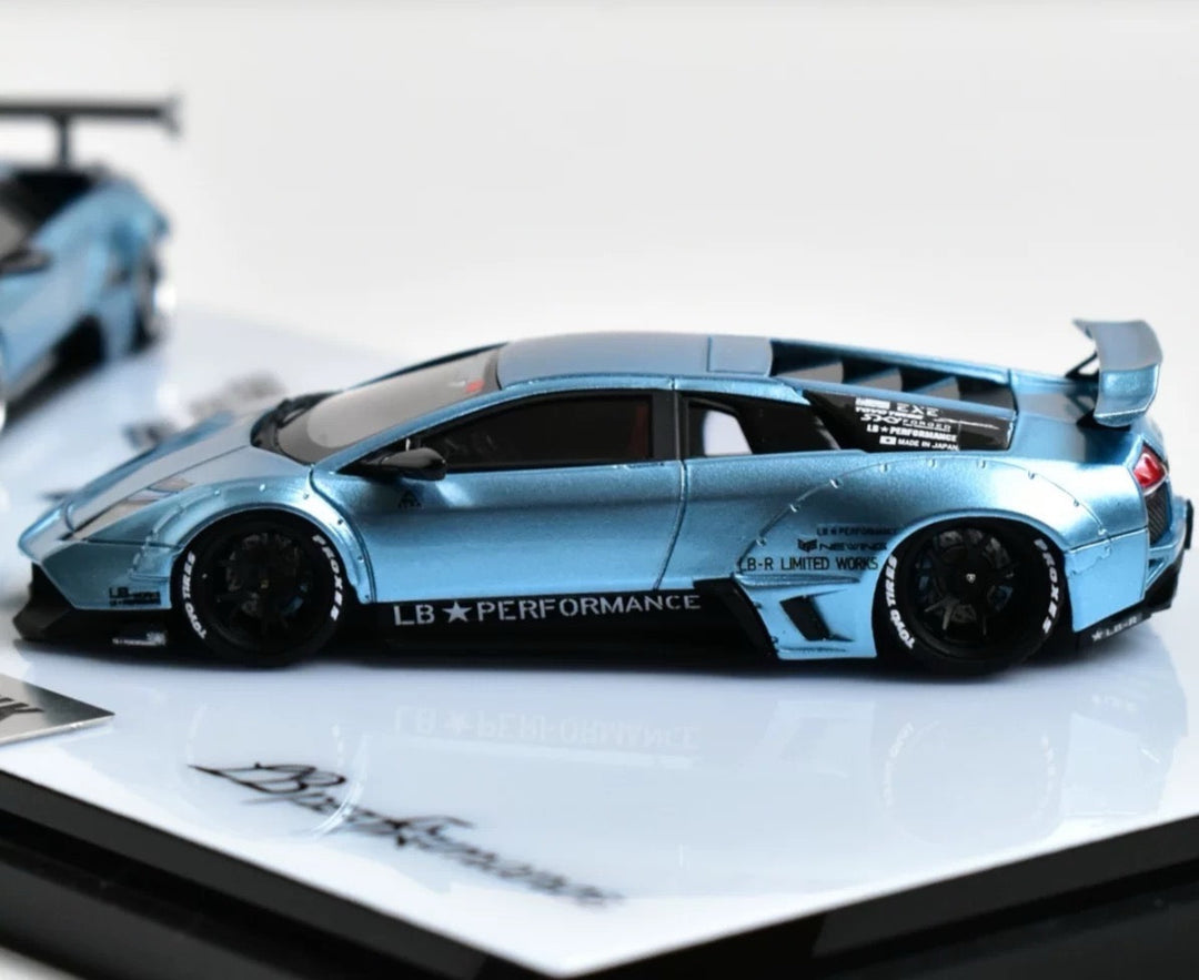 Original 1:64 LB Lamborghini lp640 Murciélago High Tail Pearl Tail Ice Blue Double car set
