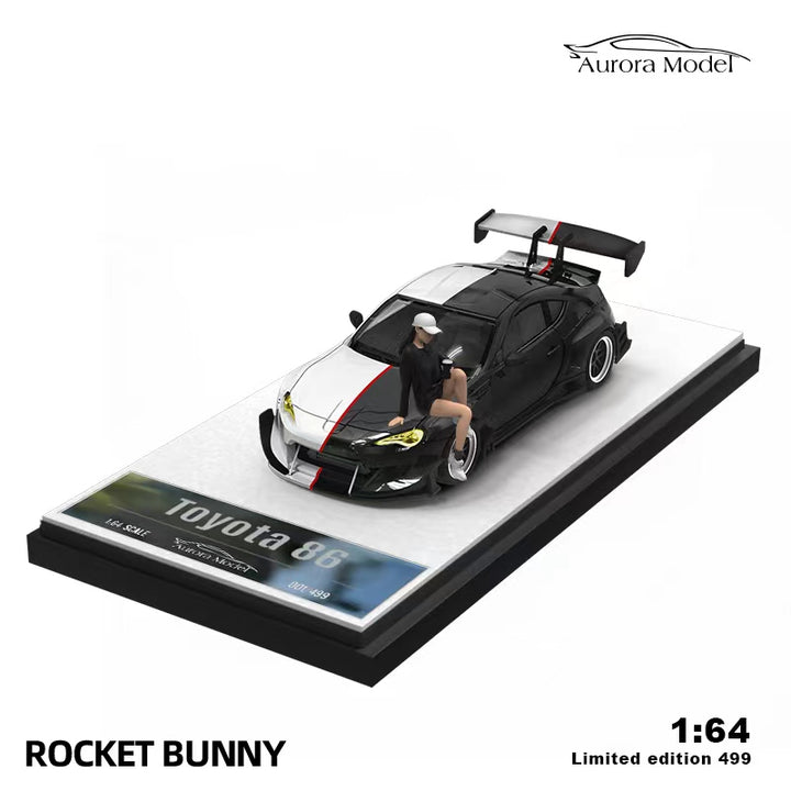 Aurora Model 1:64 Toyota Rocket Bunny GR 86 Black and White (2 Versions)