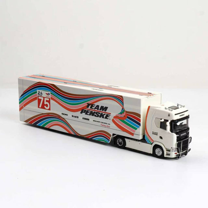[Preorder] Kengfai &amp; MAXWELL 1:64 Scania S730 V8 Double-Deck Enclosed Wing-Body Transporter (2 Versions)