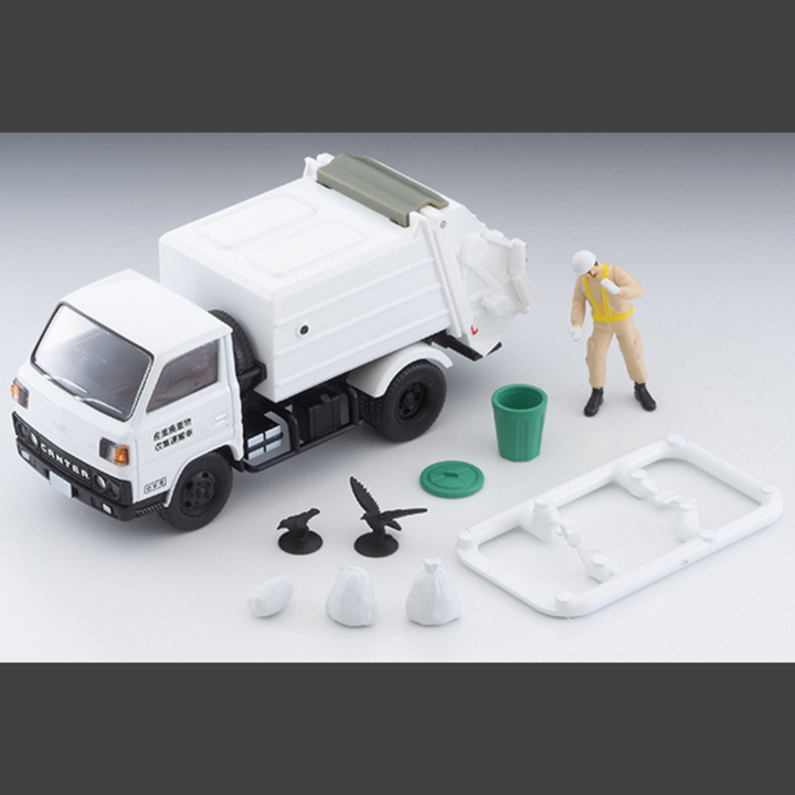TLVN Tomica Limited Vintage Neo 1:64 Mitsubishi Fuso Canter Cleaning Truck White with Figure LV-N343b