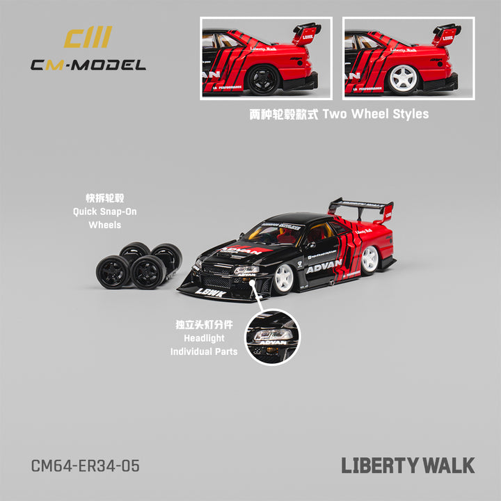 [Preorder] CM Model 1:64 Nissan LBWK GTR ER34 Advan