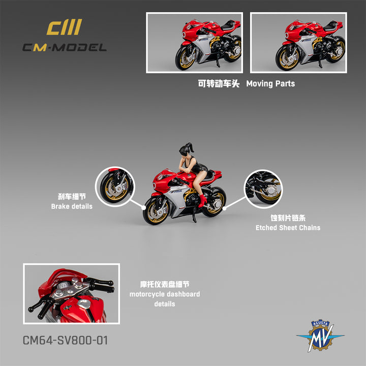 [Preorder] CM Model 1:64 MV Agusta SV800 with showgirl