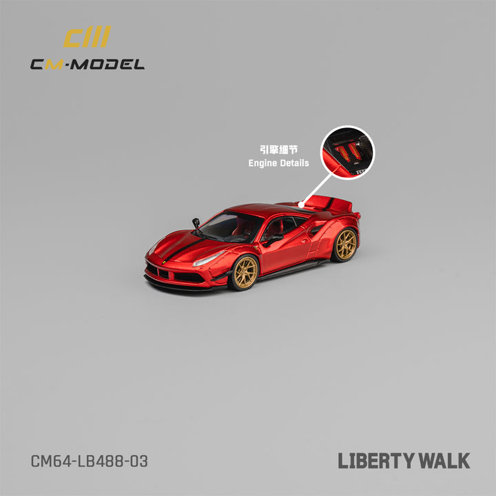 [Preorder] CM Model 1:64 LBWK 488 Widebody Metallic red