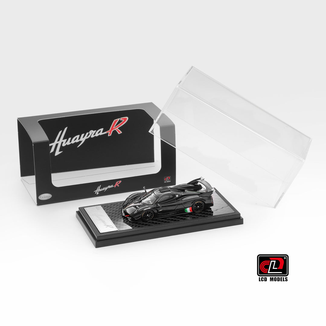 [Preorder] LCD 1:64 Pagani Huayra R Carbon Black with Italian flag LCD64028-CBI