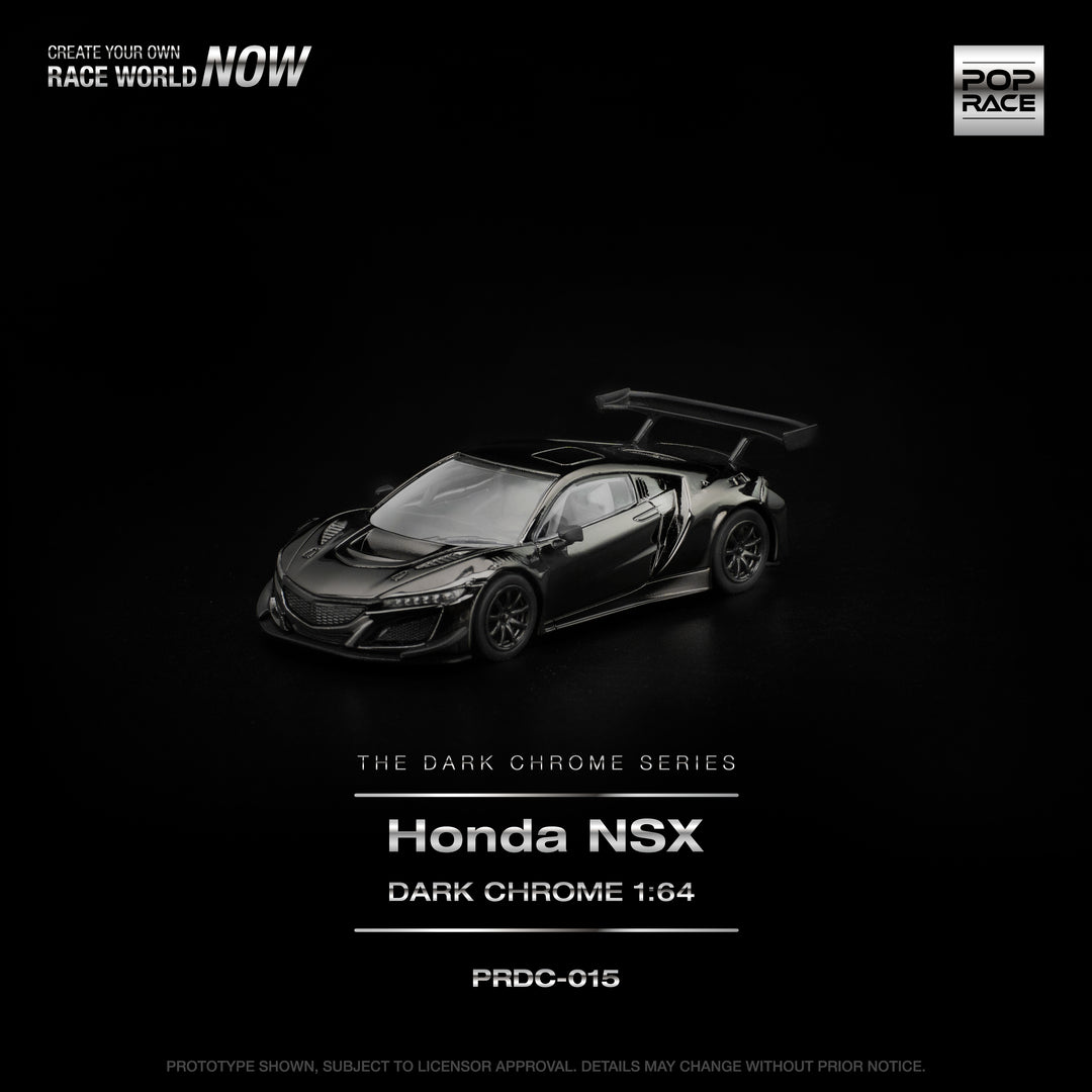 [Preorder] POPRACE 1:64 Honda NSX GT3 EV022 DARK CHROME PRDC015