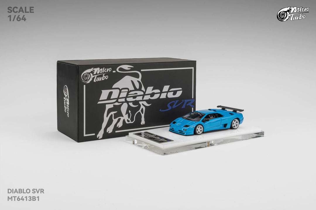[Preorder] Microturbo 1:64 Lamborghini Custom Diablo SVR - Metallic Blue MT6413B1