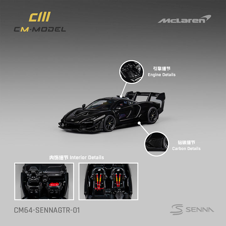 [Preorder] CM Model 1:64 McLaren Senna GTR Black