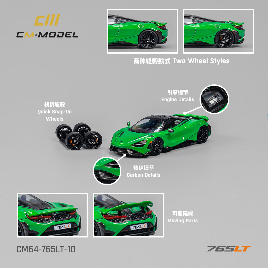 [Preorder] CM Model 1:64 Mclaren 765LT Chrome green