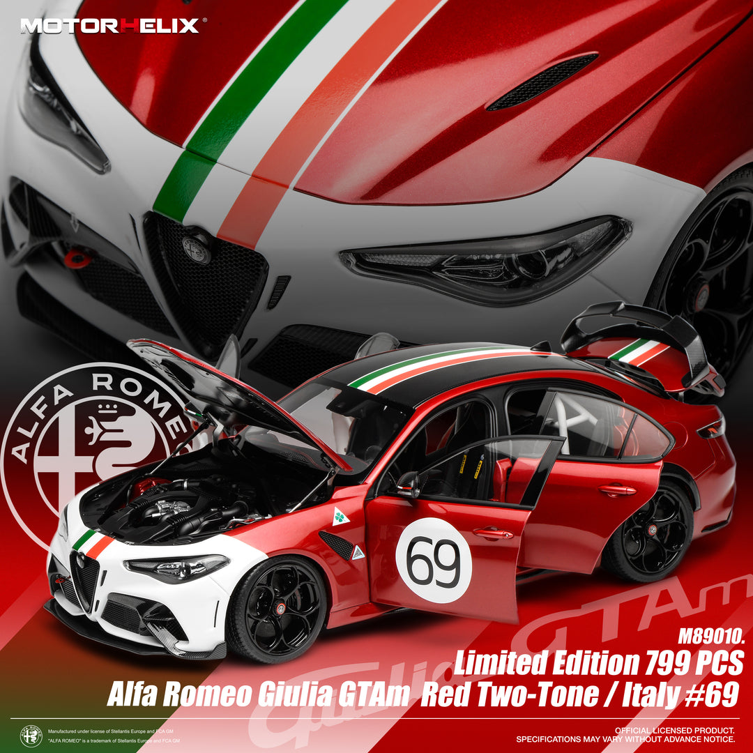 MOTORHELIX 1:18 Alfa Romeo Giulia GTAm Red Two-Tone /ltaly