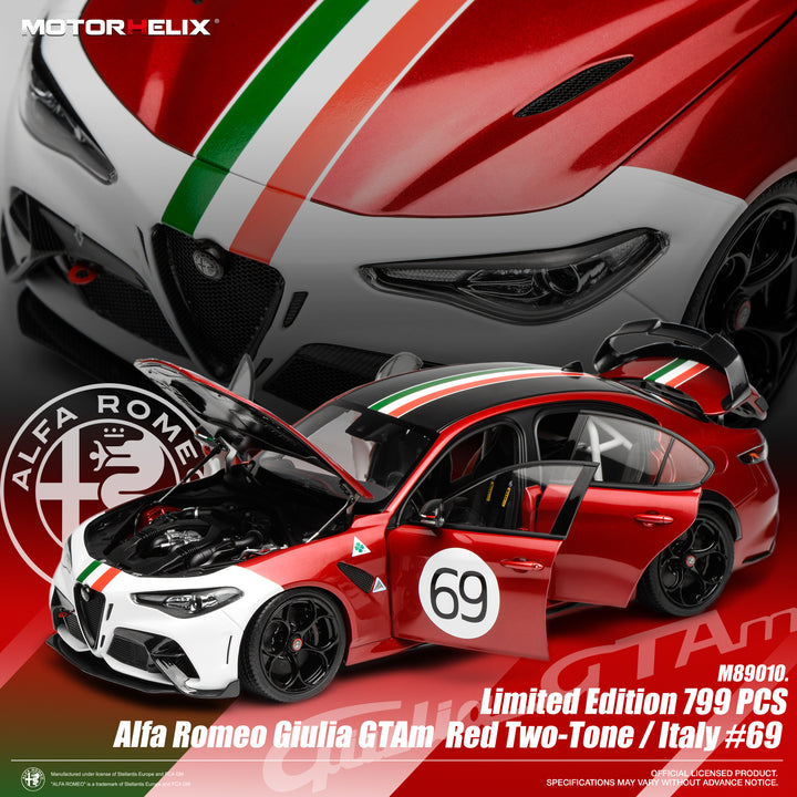 MOTORHELIX 1:18 Alfa Romeo Giulia GTAm Red Two-Tone /ltaly