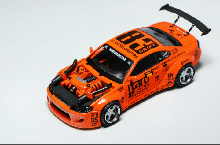 [Preorder] YS Model 1:64 modified Nissan S15 orange 4.0 V8 engine