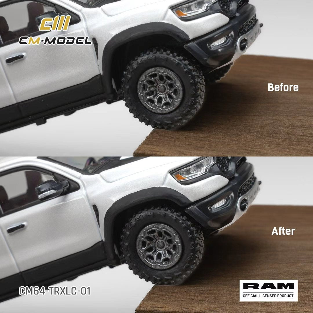 [Preorder] CM Model 1:64 2024 Ram 1500 TRX 6.2L Supercharged V8‑Final Edition Stellantis Diamond White Crystal Pearl CM64‑TRXLC‑01
