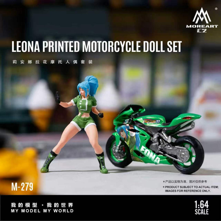 [Preorder] MoreArt 1:64 LEONA PRINTED MOTORCYCLE DOLL SET MO222279
