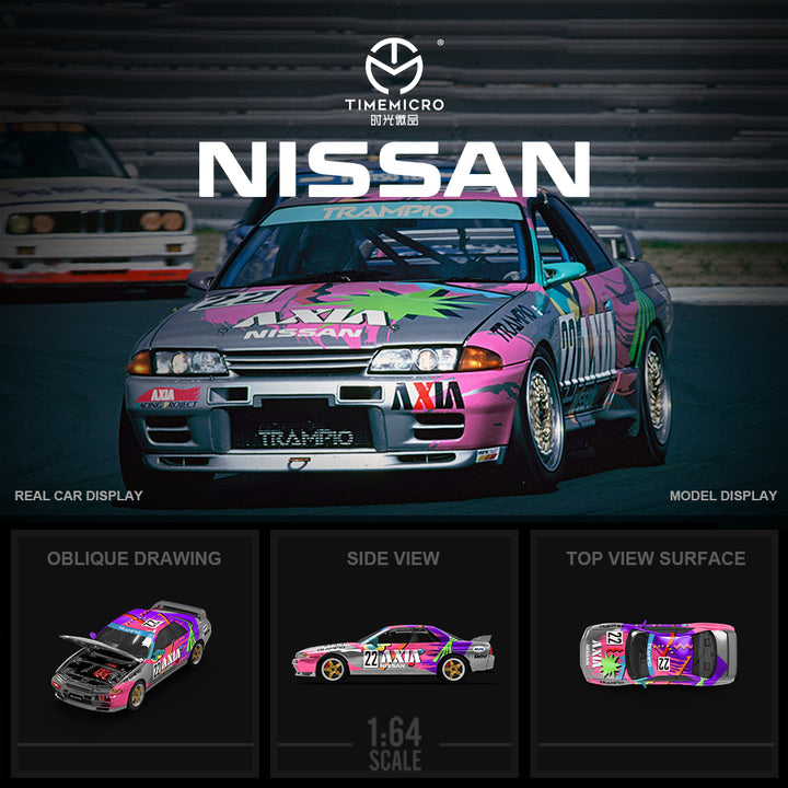 [Preorder] TimeMicro 1:64 Nissan GTR R32 AXIA #22 Livery - Silver (2 Versions)