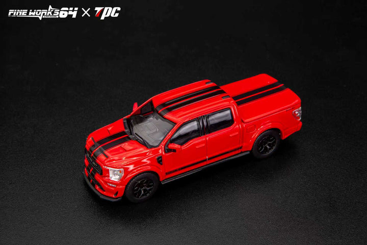 Fine Works64 x TPC 1:64 Ford Shelby Pickup Truck F150 Red Stripes