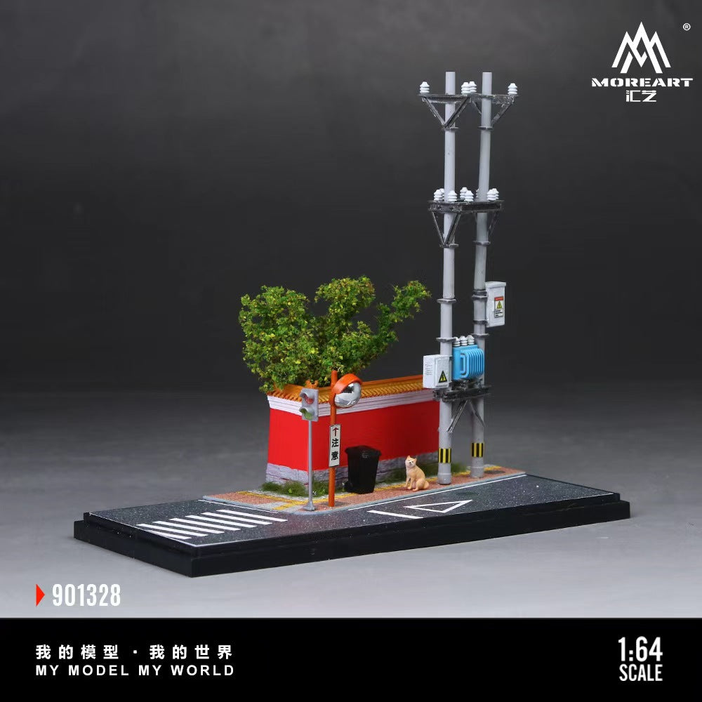 [Preorder] MoreArt 1:64 CITY RED WALL CORNER SCENE MODEL MO901328