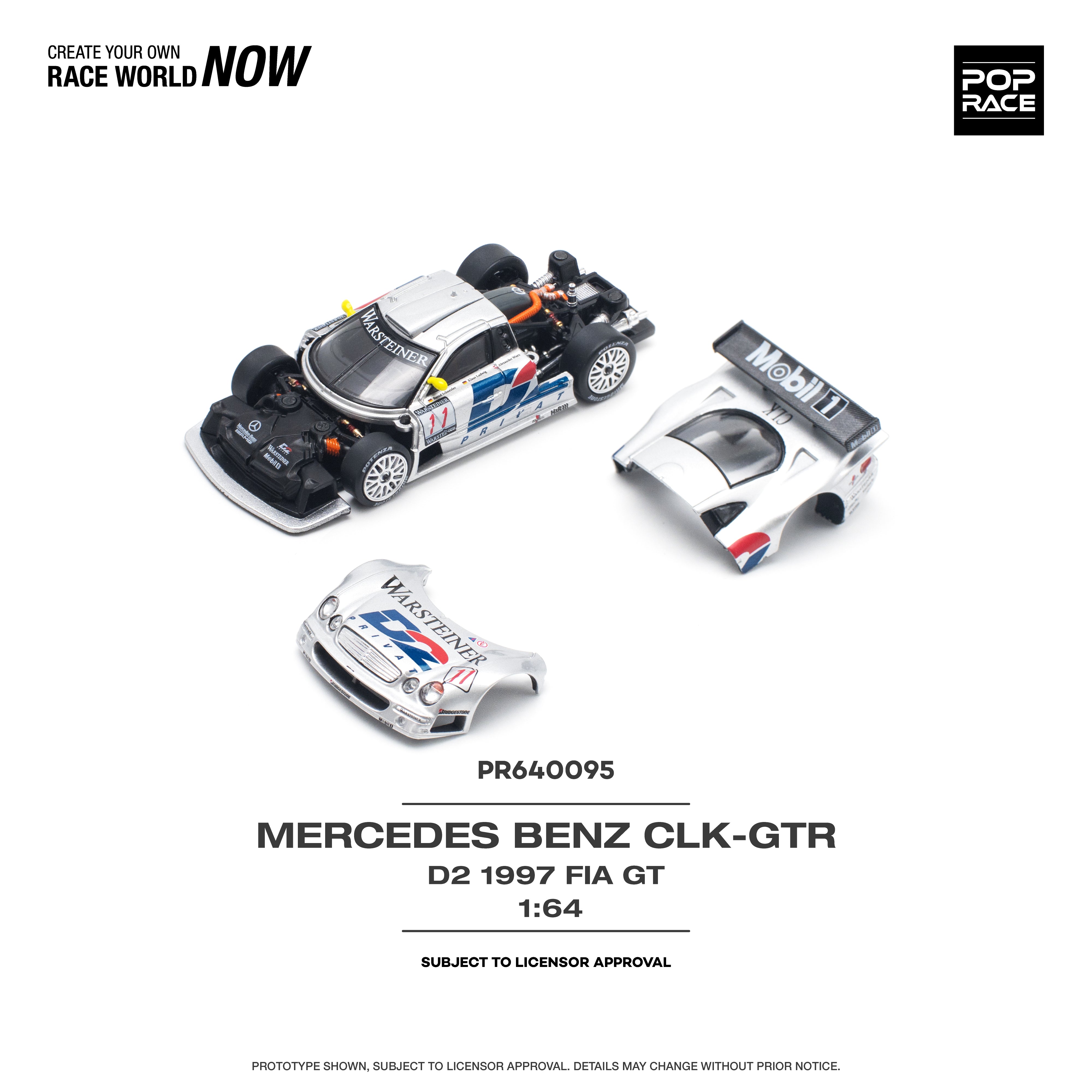 POPRACE 1:64 MERCEDES-BENZ CLK AMG GTR 1997 FIA GT D2 PRIVAT
