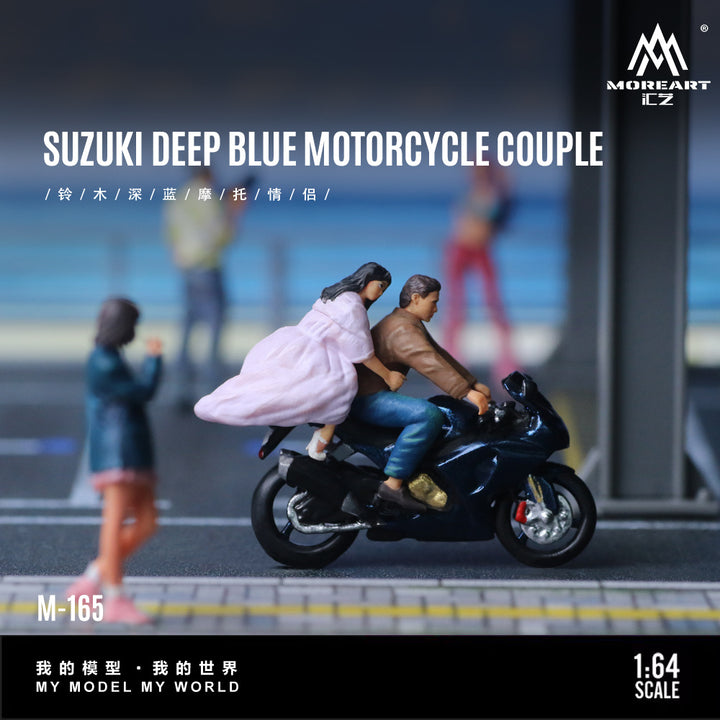 [Preorder] MoreArt 1:64 SUZUKI DEEP BLUE MOTORCYCLE COUPLE MO222165