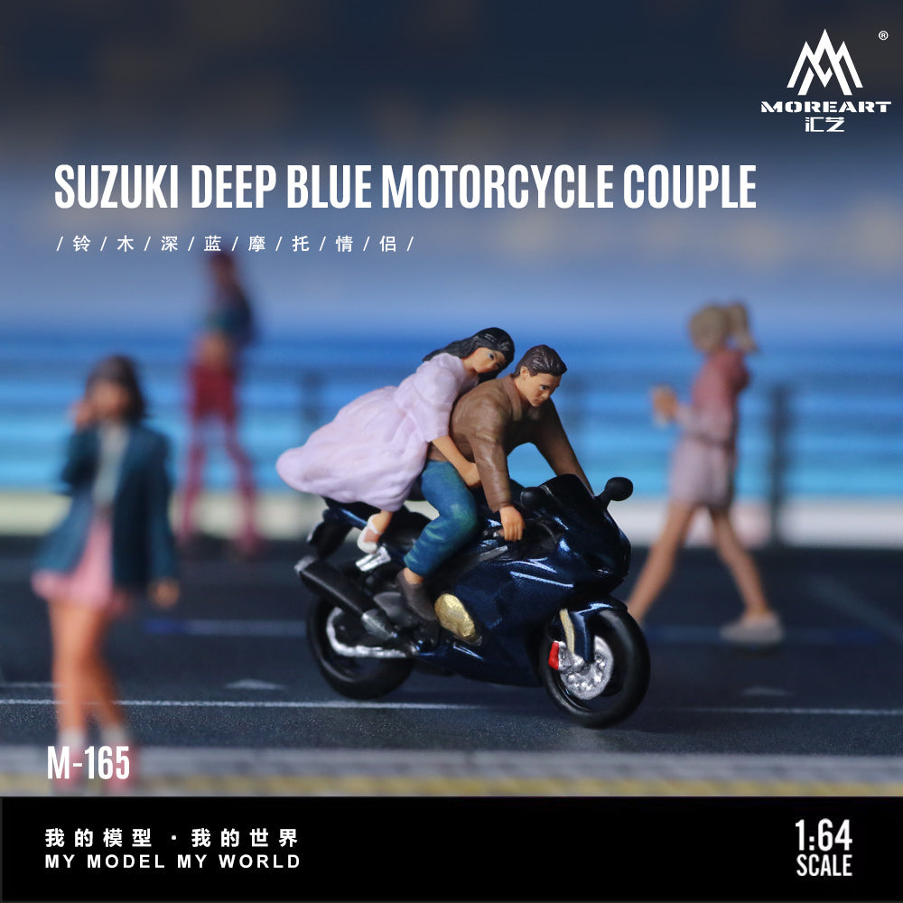[Preorder] MoreArt 1:64 SUZUKI DEEP BLUE MOTORCYCLE COUPLE MO222165
