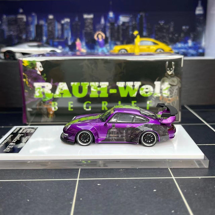 [Preorder] XKE 1:64 Porsche RWB 993 - Batman and Joker Livery